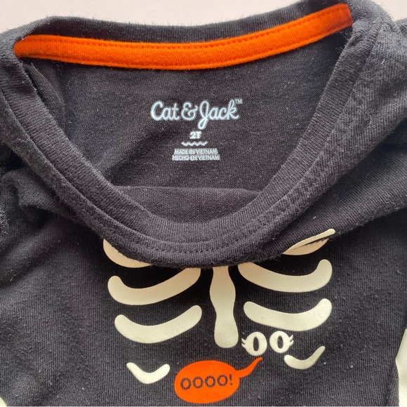 Skeleton Dress Glow In The Dark Color: Black/White Size: 2T Cat & Jac - Picture 3 of 9